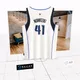 #3 of 20) BallerMR-Jersey_DN-7.3: 3D-AR Dallas Mavericks Jersey #41 Autographed by future NBA Hall-o