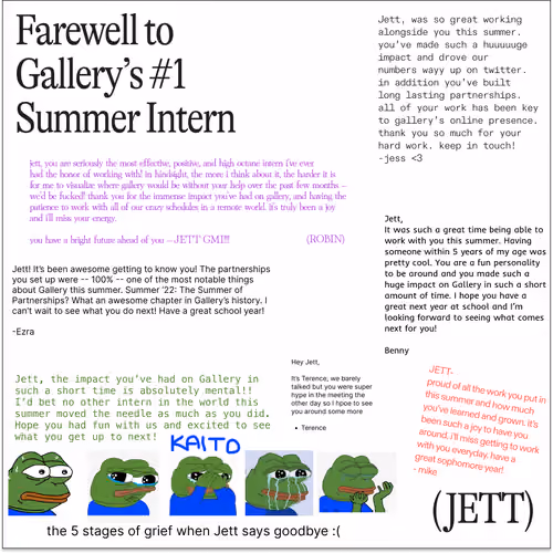 To Gallery's #1 Summer Intern