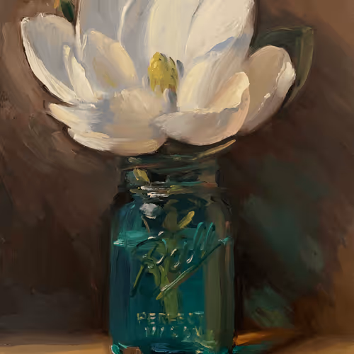Magnolia in a Mason Jar (vintage)