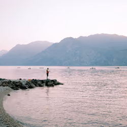 Fisherman in Lago di Garda