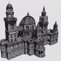 Comic style cityhall