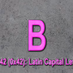 Latin Capital letter B, magenta color