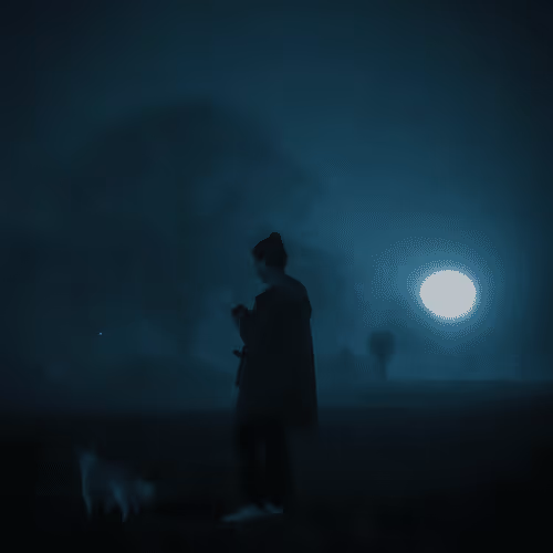 Walking in the Blue Night