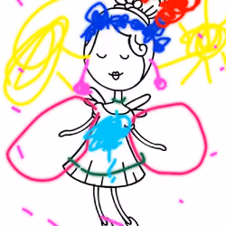 Princess flying in the clouds