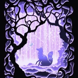 Fox in The Colorful Enchanted Forest GIF