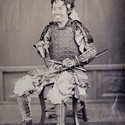  Laughing Japanese samurai