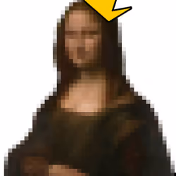 Pixelated Regal Mona Lisa w Golden Crown Right Tilt