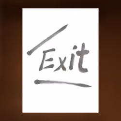 Exit by Japanese calligraphy   A1-038