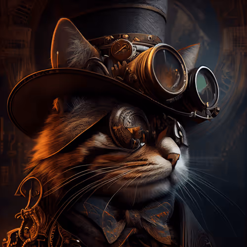 Steampunk Victorian Cat #10