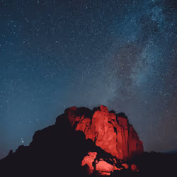 Red rock milky way
