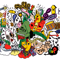 Music Background .Hand drawing Doodle