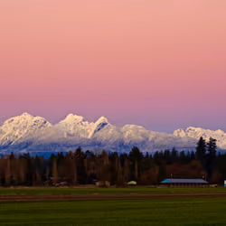 Pink Sky White Mountain