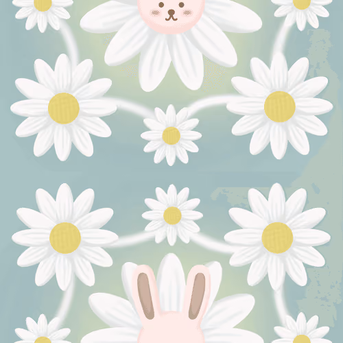 bunny with flower #001