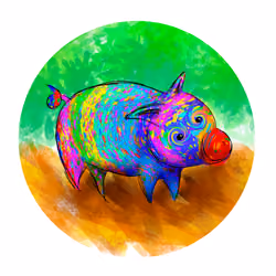 rainbow pig