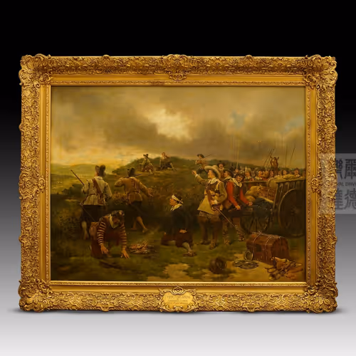 “The Alarm”, oil on canvas, 79.5 x 105cm. Exhibited at The Royal Academy, 1902 Stephen Lewin