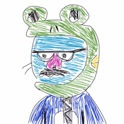 Hand Drawn Cool Cat 1305