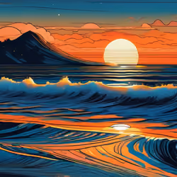 Sunset & Waves 03