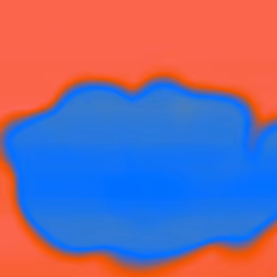 orange and blue flower blob