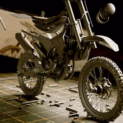 Warm Grey Model-Kit Motorcycle