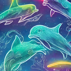 Abstract Night Sky Dolhpin