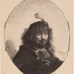 Self-Portrait with Plumed Cap and Lowered Sabre