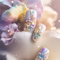 mellow viola flower nail