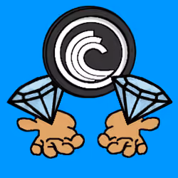Dr256 - Diamond Hands #0141 - BTT Human with Blue Diamonds and Light Blue Background