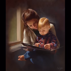 Evolution of Mom and Son Portrait