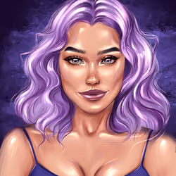 Girl with purple hair 