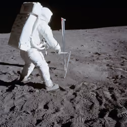 Astronaut Edwin 'Buzz' Aldrin - Solar Wind Composition Experiment Apollo 11