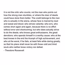 It is not the critic who counts