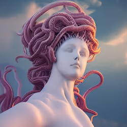 Strange medusa man.