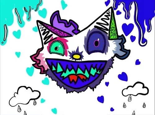 psychedelic kitty cat