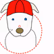 Perro Blanco con gorro rojo