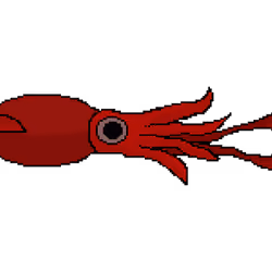 Red Pixel Deepsea Squid #1