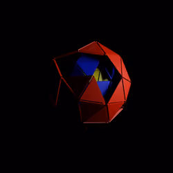 Composition Dark Red Blue and Yellow