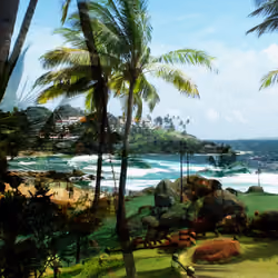 Fantasy green beach