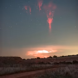 Chasing ghosts #4 . Red sprites over red dirt.