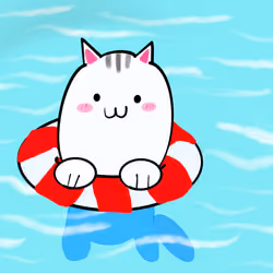 Cat want to swim