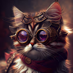Steampunk Victorian Cat #64