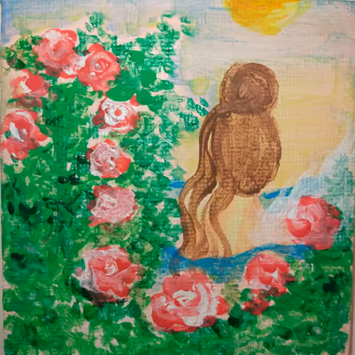 Fairy in the water - Painting on canvas by Acrylic