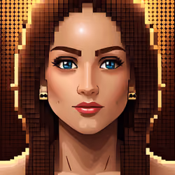 PFP brown hair woman pixles