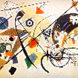8-Bit interpolation of Wassily Kandinsky's Transverse Line, 1923.