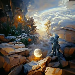 Moon Between Mountains