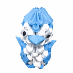 Light Blue 3D Origami Bird