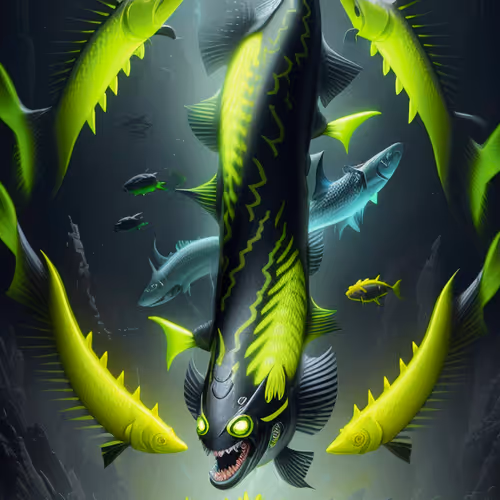 Ugly fish in dreamscape