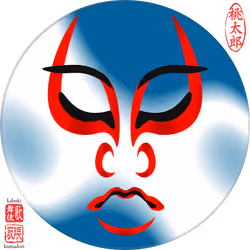 歌舞伎 隈取り・001 桃太郎