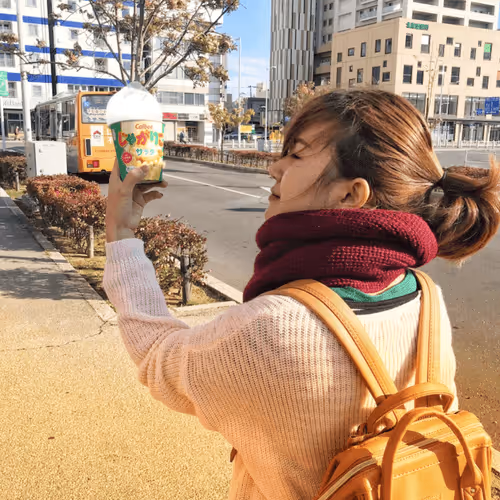 girl holding candy