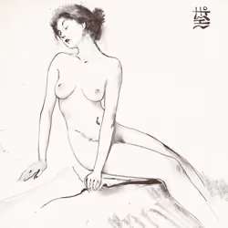 Nude with shoulders facing the light