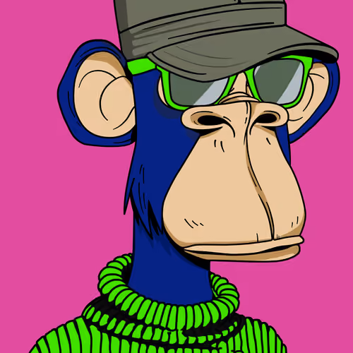 Blue Ape w/Green Shades, Military Hat, Green Sweater